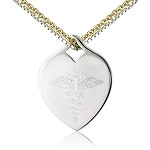 SILVER HEART CHARM with DOUBLE CHAIN
